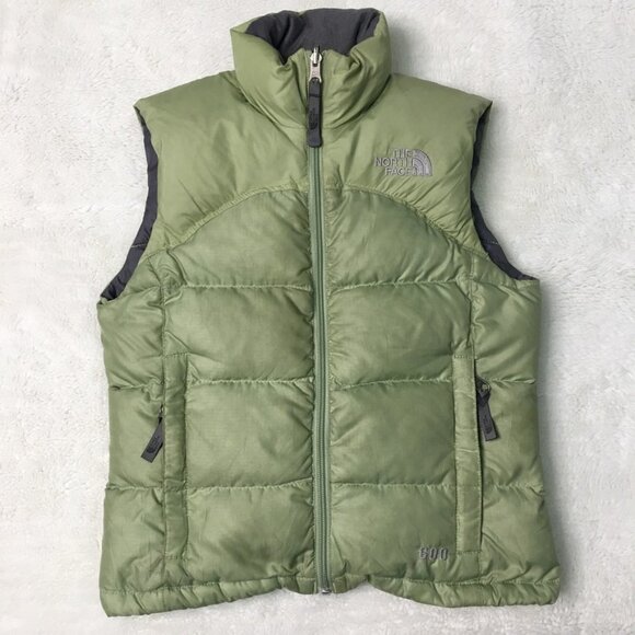 The North Face 600 Girls Green Insulated Goose Down Puffer Vest Size Small